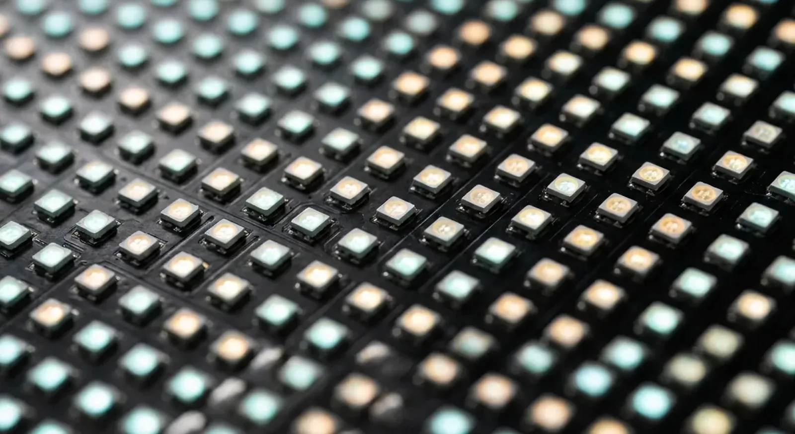 Macro detail of the Black Pearl LED surface showing the fine pixel pitch